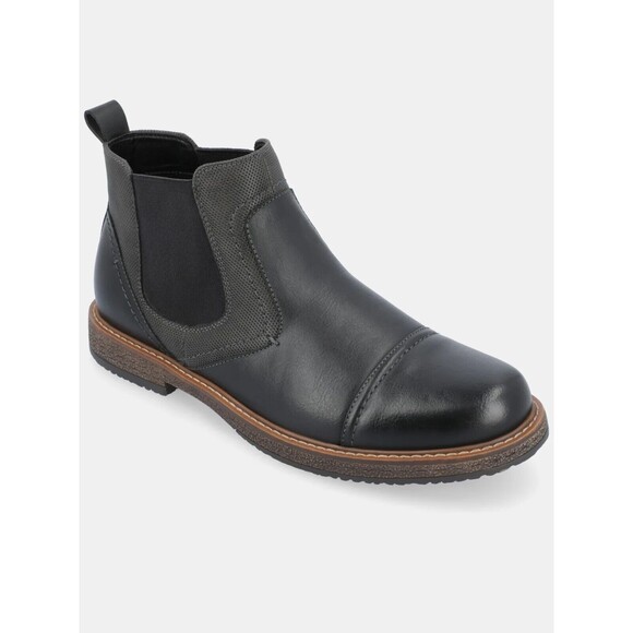 Vance Co Boots Mens 10 Wide Lancaster Chelsea Black Ankle Top Casual Shoes NEW main image 8